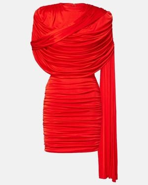 The New Arrivals Ilkyaz Ozel Khara Draped Minidress - Red