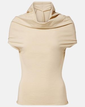 Rick Owens Cotton Jersey Top - Natural