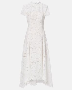 Oscar de la Renta Guipure Lace Midi Dress - White