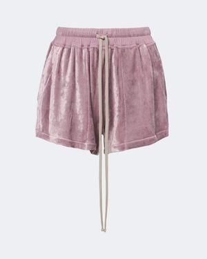 Rick Owens Velvet Jersey Shorts - Pink