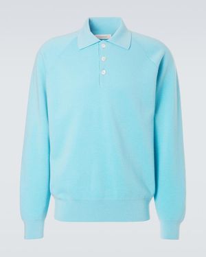 Umit Benan Diana Cashmere Polo Jumper - Blue