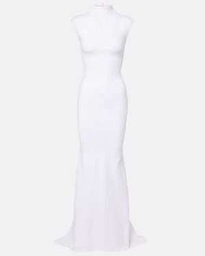Jacquemus Alba Crepe Jersey Maxi Dress - White