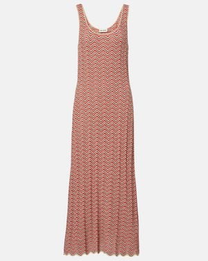 RIXO London Bondi Open-Knit Cotton Maxi Dress - Pink