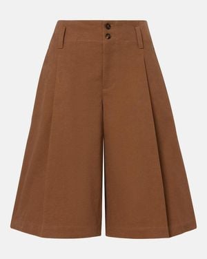 Chloé High-Rise Bermuda-Shorts Aus Baumwoll-Canvas - Braun