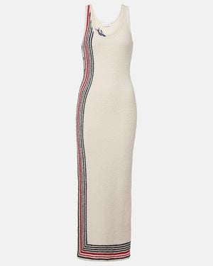 Rabanne Striped Cotton-Blend Terry Midi Dress - Natural