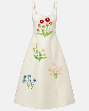 LEO LIN Midikleid Beatrice Aus Wolle Und Seide - Weiß