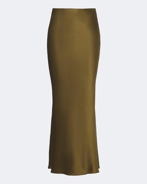 The Sei Silk Charmeuse Maxi Skirt - Green