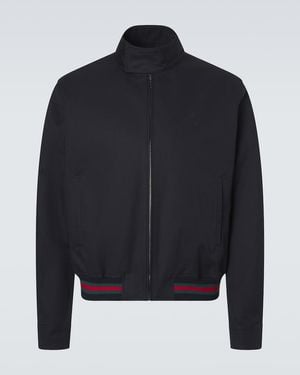 Gucci Web Stripe Cotton Twill Jacket - Blue