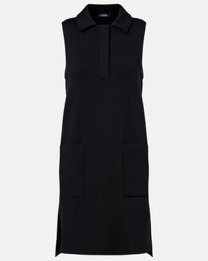 Max Mara Saggina Cotton-Blend Jersey Polo Dress - Black
