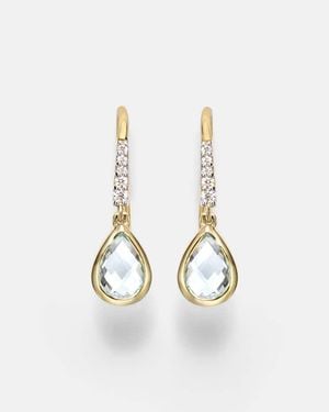 Mateo 14Kt (585/1000) Earrings With Amethyst And Diamonds - White