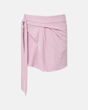 Isabel Marant Berenice Draped Cotton Wrap Skirt - Pink