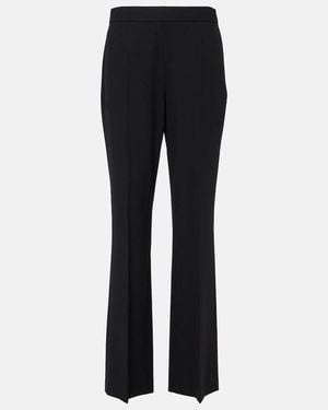 The Row Dina Wool-Blend Straight Trousers - Black