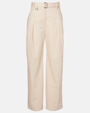 Burberry Cotton Gabardine Tapered Pants - Natural