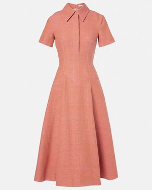 Emilia Wickstead Jody Cotton And Linen Midi Dress - Pink