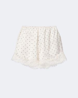Faithfull the Brand Shorts Marisol Aus Satin Mit Spitze - Weiß