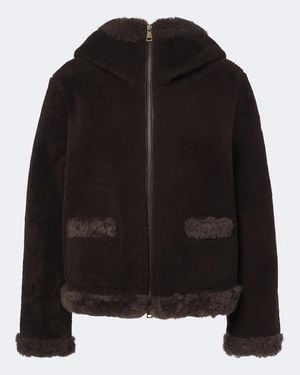 Moncler Leuctre Shearling-Trimmed Down Jacket - Black