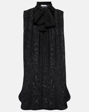 Max Mara Mela Bow-Detail Silk Top - Black