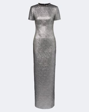Roland Mouret Embellished Lame Jacquard Gown - Grey