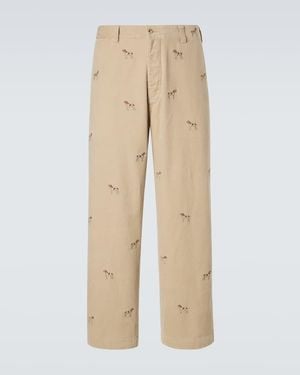 Polo Ralph Lauren Bestickte Hose Aus Baumwoll-Cord - Natur