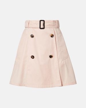 Burberry Josselyn Belted Cotton Miniskirt - Natural