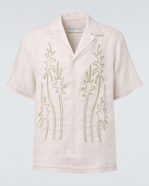 Frescobol Carioca Alvs Linen Embroidered Shirt - Natural