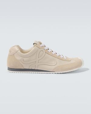 Loewe Ballet Runner 2.0 Suede-Trimmed Leather Sneakers - White