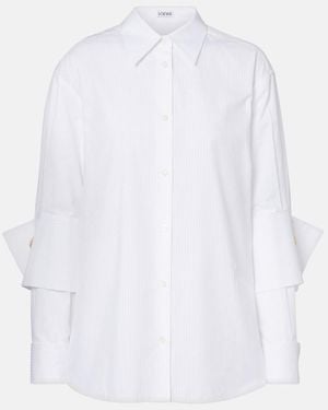 Loewe Layered Cotton Poplin Shirt - White