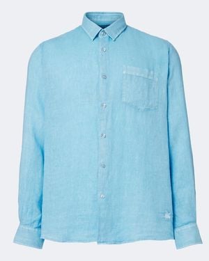 Vilebrequin Hemd Caroubis Aus Leinen - Blau