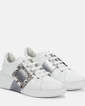 Roger Vivier Viv' Skate Leather Sneakers - White
