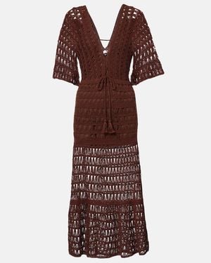 Anna Kosturova Floral Crochet Cotton Bustier Dress in Purple | Lyst