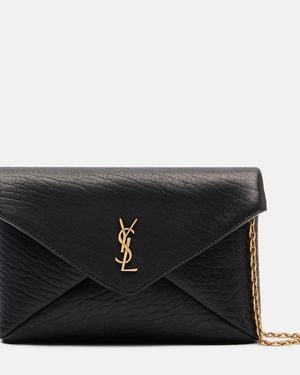 Saint Laurent Clutch Cassandre Small Aus Leder - Schwarz