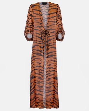 Adriana Degreas X Sabine Getty Bedrucktes Cover-Up Aus Seide - Braun