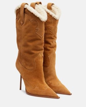 Paris Texas Lidia 105 Suede Cowboy Boots - Brown