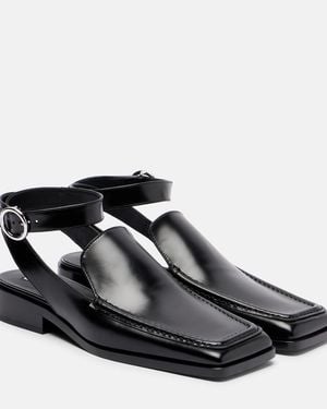 Alaïa Leather Slingback Flats - Black