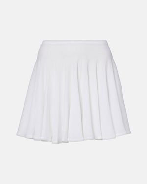 Alaïa Pleated Semi-Sheer Miniskirt - White