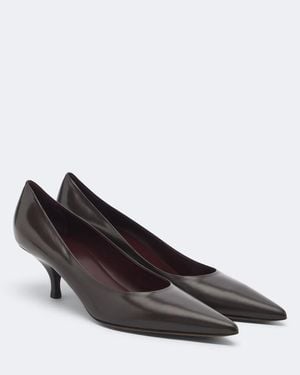 The Row Lili Leather Court Shoes - Brown