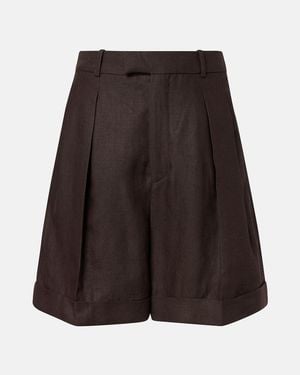 Loro Piana Combray Linen Bermuda Shorts - Brown