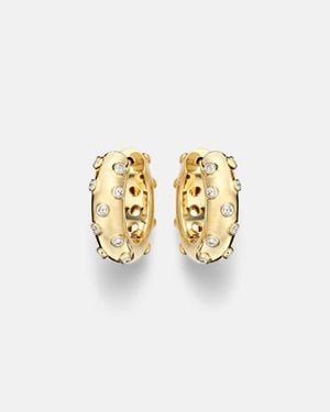 Yvonne Léon Ohrringe Plumetis Aus 9Kt Gelbgold (375/1000) Mit Diamanten - Mettallic