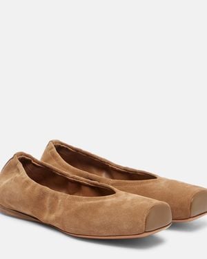 Alaïa Suede Ballet Flats - Brown