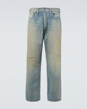 A.PRESSE No. 37 Distressed Straight Jeans - Blue