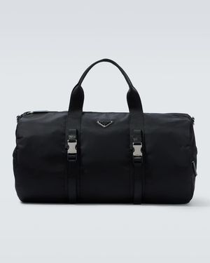 Prada Bolso De Viaje De Re-Nylon Con Piel - Negro