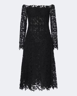 Fendi Off-Shoulder Lace Bustier Dress - Black