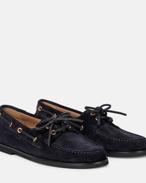 Gianvito Rossi Vandee Suede Boat Shoes - Blue