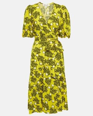 Diane von Furstenberg Didi Printed Cotton Minidress - Yellow