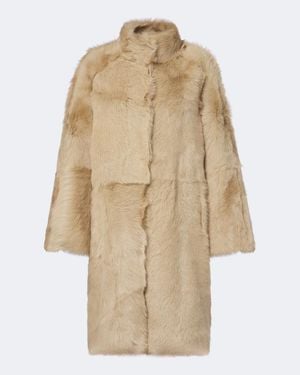 Nour Hammour Blaise Shearling Coat - Natural