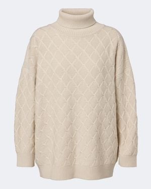 Max Mara Pull A Col Roule En Laine Et Cachemire - Neutre