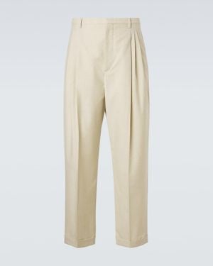 Bottega Veneta Wool And Cotton Gabardine Suit Trousers - Natural