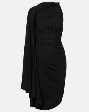 Bottega Veneta Embellished Draped Jersey Midi Dress - Black
