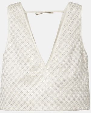 Dorothee Schumacher Sparkling Statement Sequined Top - White