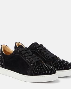 Christian Louboutin Vieira 2 Orlato Spiked Suede Low-Top Trainers - Black